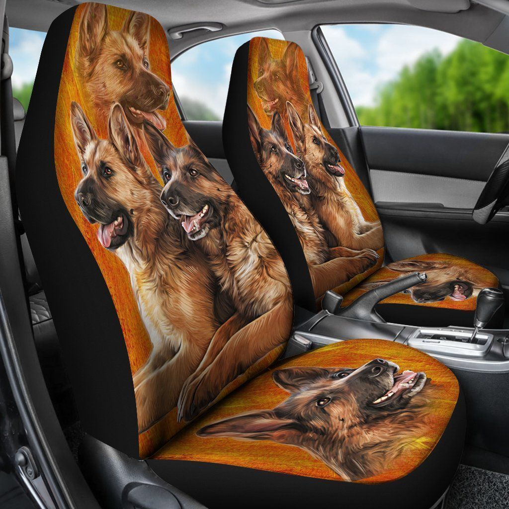 German Shepherd Car Seat Covers Custom Vintage Car Accessories For Dog Lovers - Gearcarcover - 1
