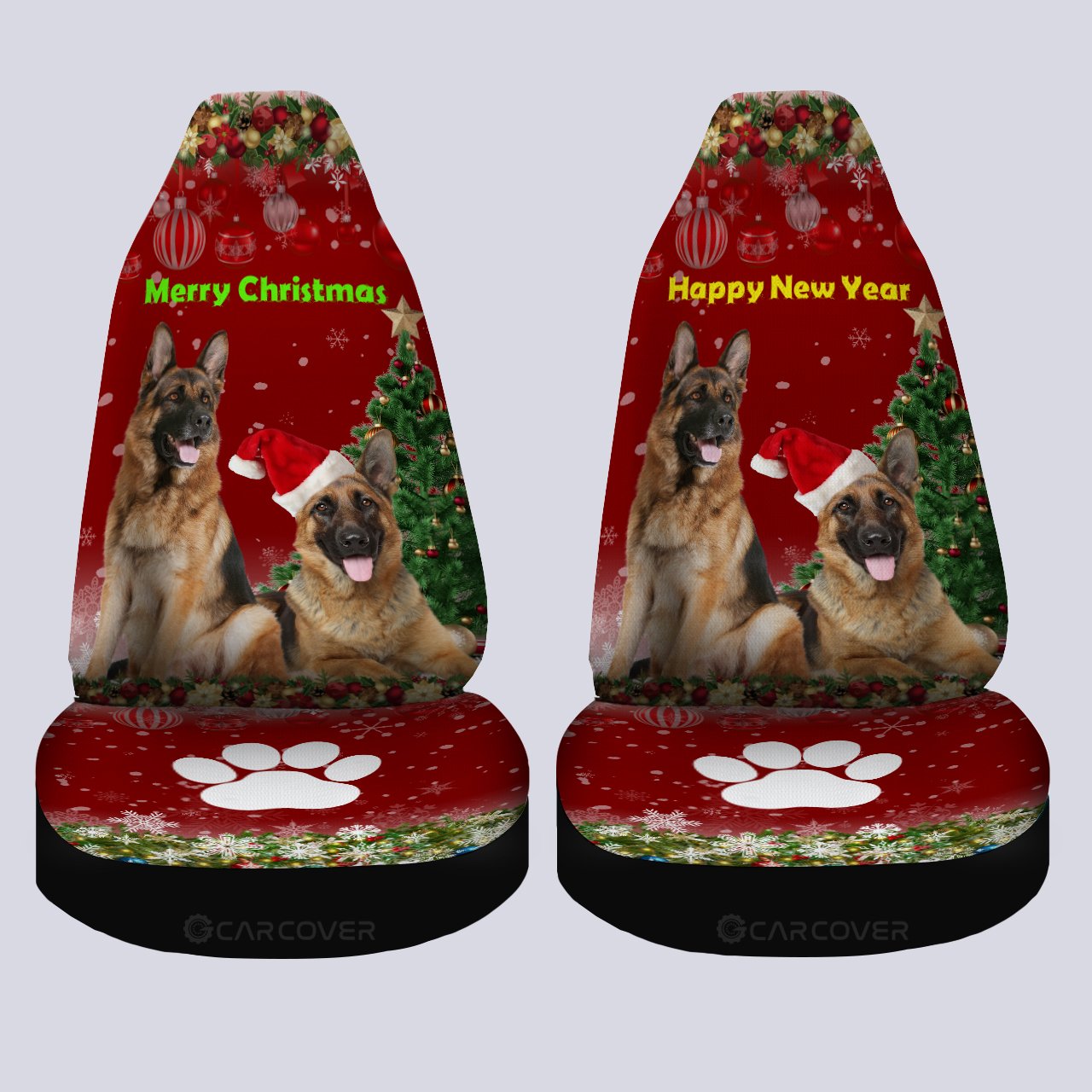 German Shepherds Car Seat Covers Custom Christmas Car Accessories For Dog Lovers - Gearcarcover - 4