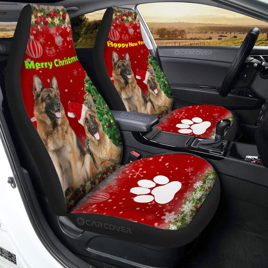 German Shepherds Car Seat Covers Custom Christmas Car Accessories For Dog Lovers - Gearcarcover - 1