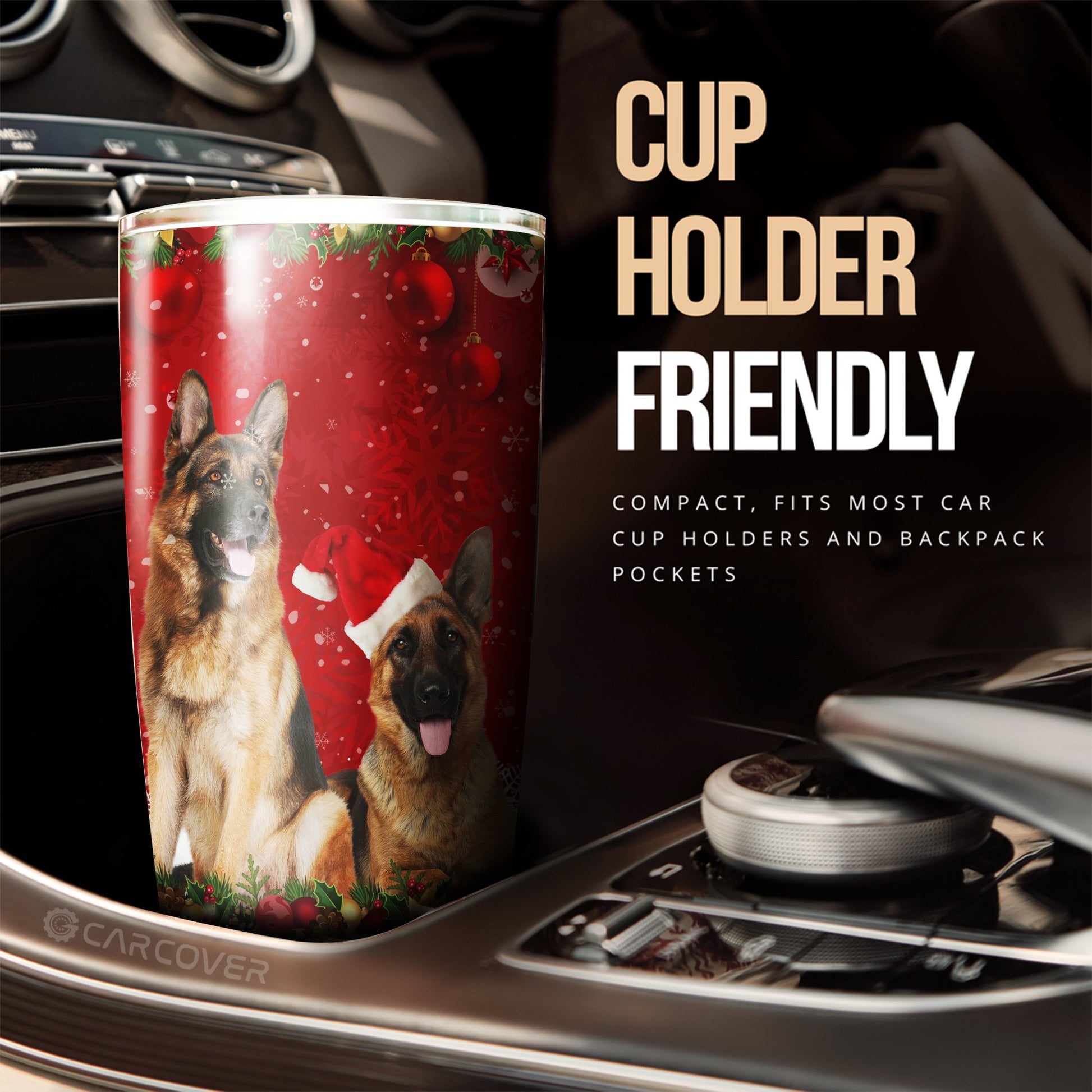 German Shepherds Tumbler Cup Custom Christmas Car Accessories For Dog Lovers - Gearcarcover - 3