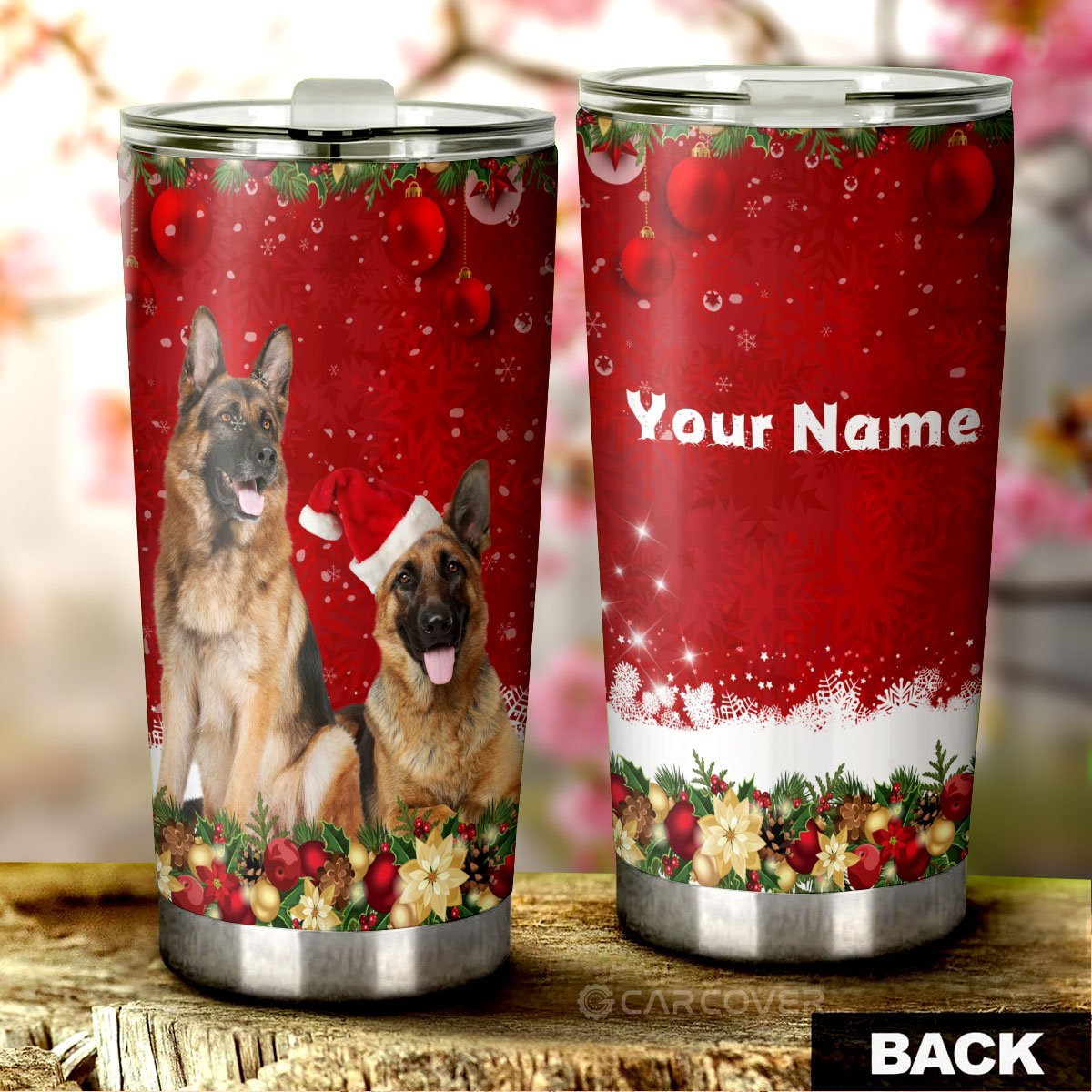 German Shepherds Tumbler Cup Custom Christmas Car Accessories For Dog Lovers - Gearcarcover - 1