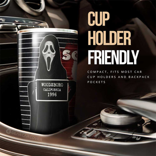 Ghostface In Scream Tumbler Cup Custom Horror Characters Car Interior Accessories - Gearcarcover - 2