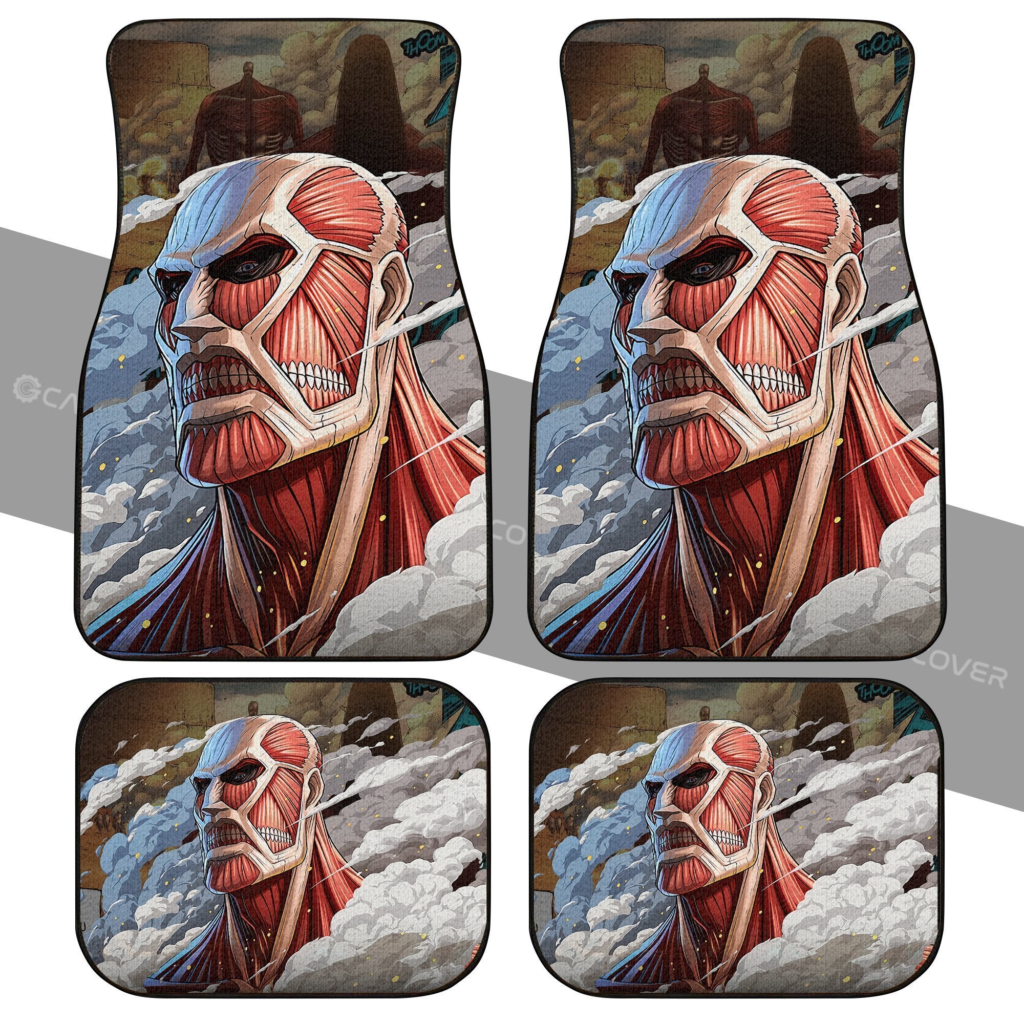 Giant Titan Car Floor Mats Custom Anime Attack On Titan Car Interior Accessories - Gearcarcover - 1