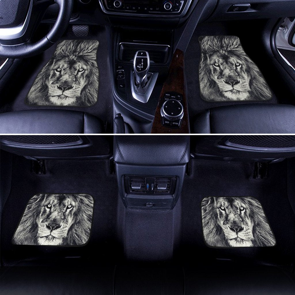 Gift For Dad Coolest Gray Lion Car Floor Mats Custom Car Accessories Gift Idea For Dad - Gearcarcover - 2