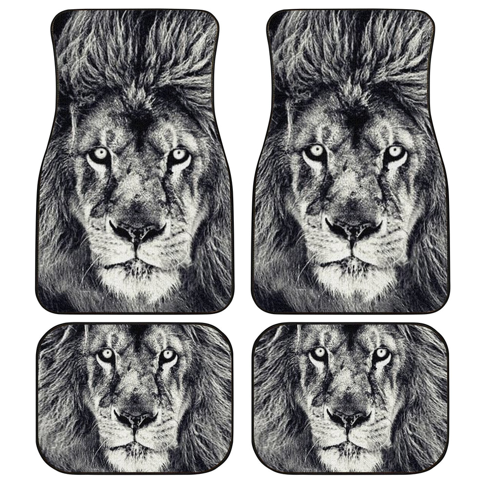 Gift For Dad Coolest Gray Lion Car Floor Mats Custom Car Accessories Gift Idea For Dad - Gearcarcover - 1