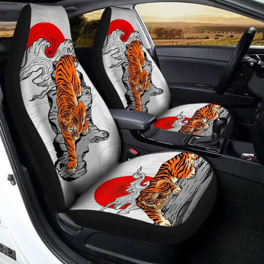 Gift For Dad Tiger Car Seat Covers Custom Japanese Artwork - Gearcarcover - 2