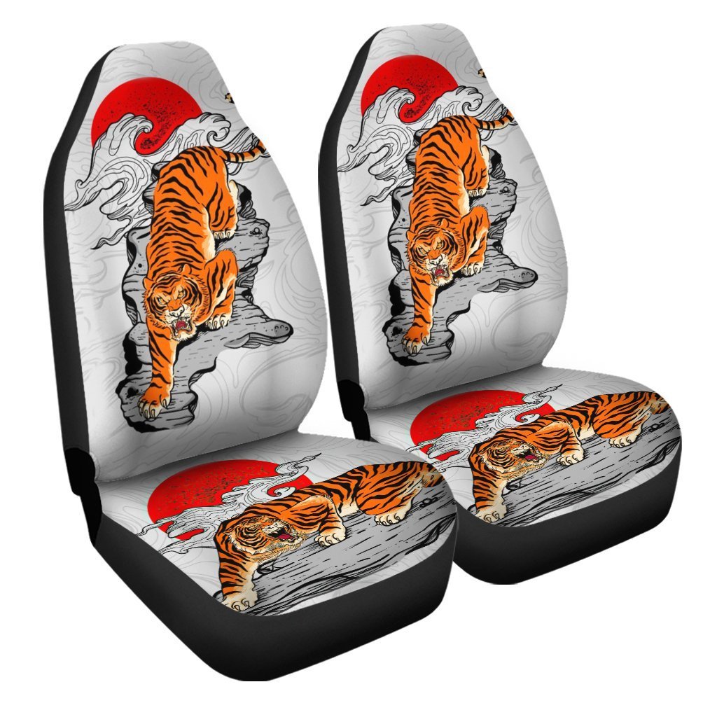 Gift For Dad Tiger Car Seat Covers Custom Japanese Artwork - Gearcarcover - 3