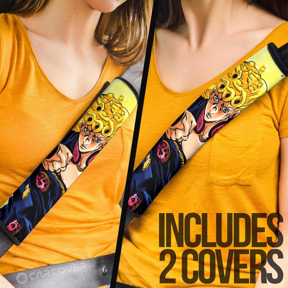 Giorno Giovanna Seat Belt Covers Custom JoJo's Bizarre Adventure Anime Car Accessories - Gearcarcover - 3