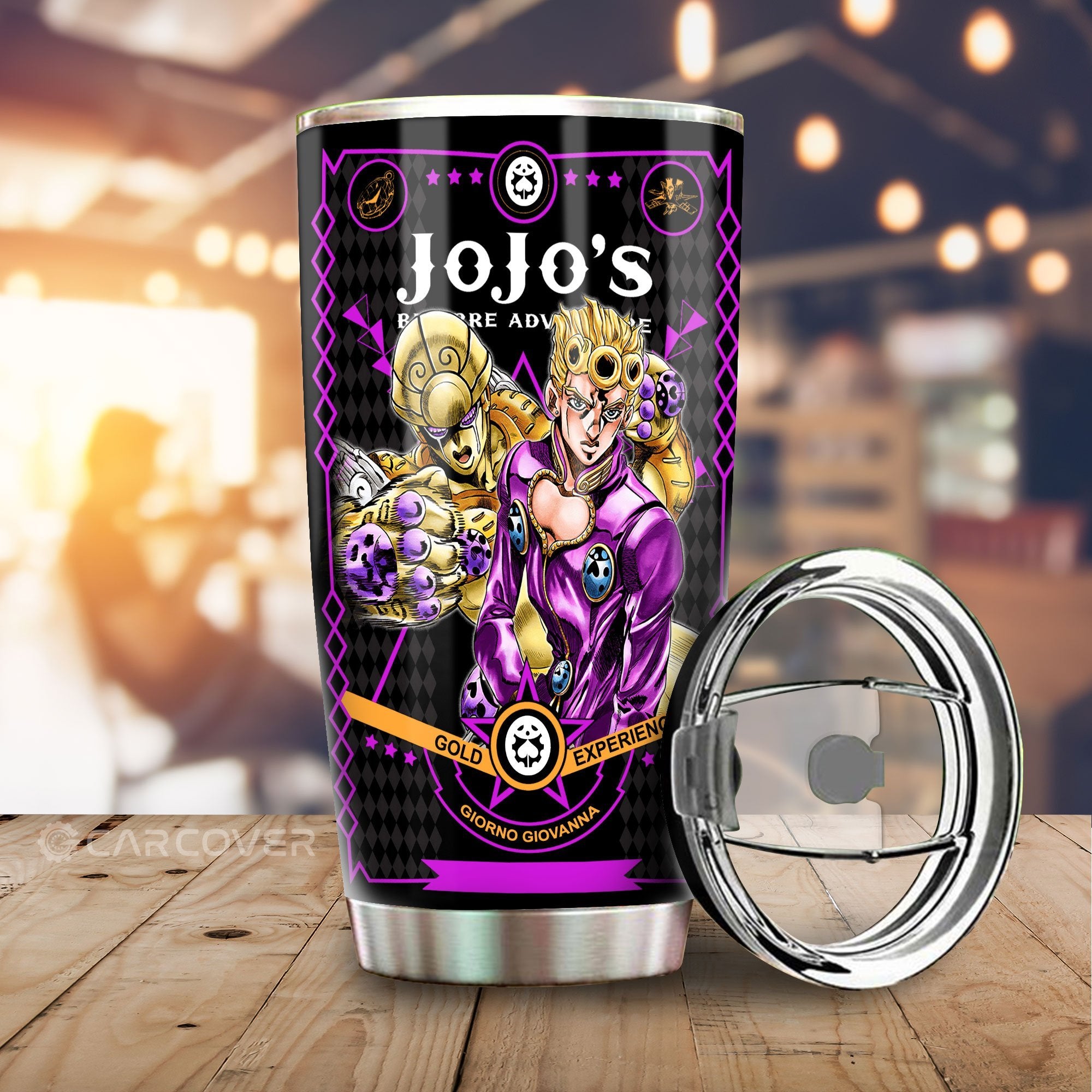 Giorno Giovanna Tumbler Cup Custom JoJo's Bizarre Adventure Anime Car Interior Accessories - Gearcarcover - 1