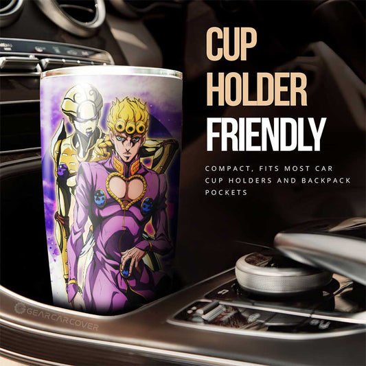 Giorno Giovanna Tumbler Cup Custom Jojo's Bizarre Adventures Anime - Gearcarcover - 2