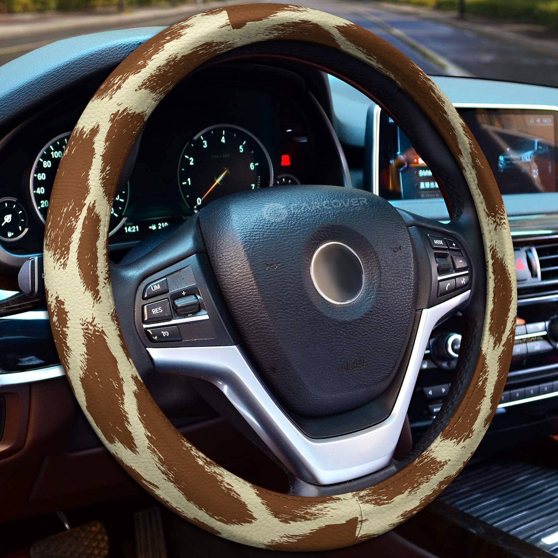 Giraffe Steering Wheel Cover Custom Animal Skin Printed Car Interior Accessories - Gearcarcover - 2