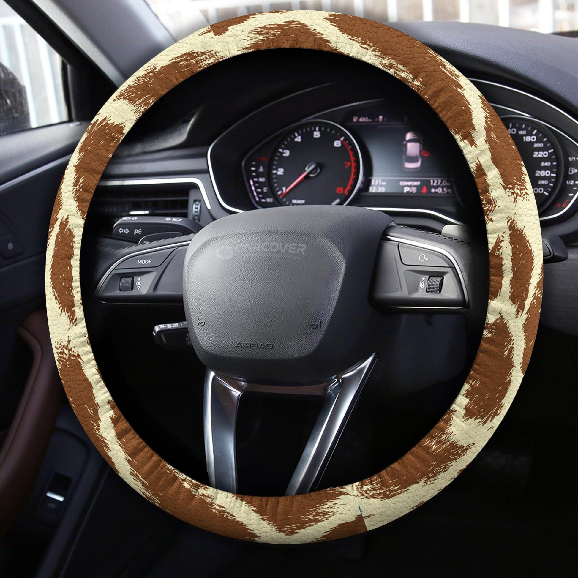 Giraffe Steering Wheel Cover Custom Animal Skin Printed Car Interior Accessories - Gearcarcover - 3