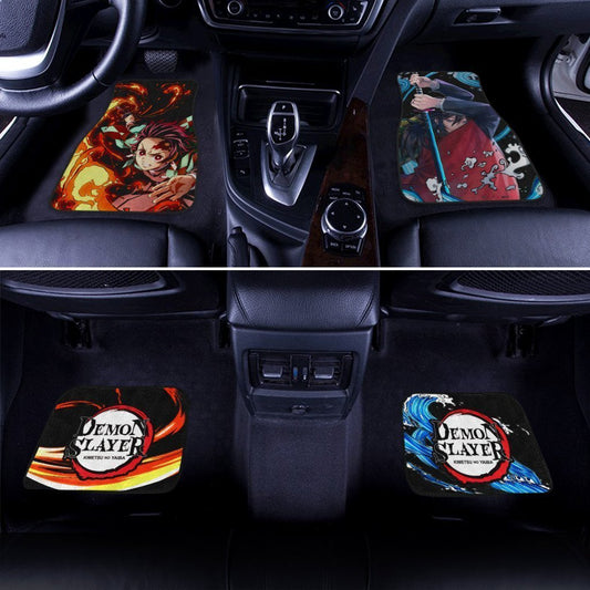 Giyuu And Tanjiro Car Floor Mats Custom Breathing Demon Slayer Anime Car Accessories - Gearcarcover - 2