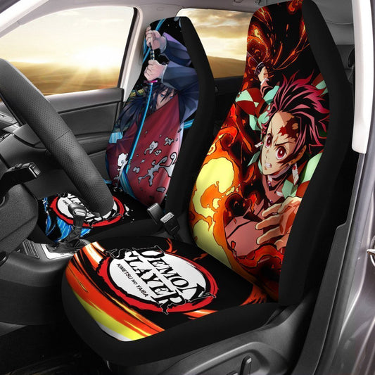 Giyuu And Tanjiro Car Seat Covers Custom Demon Slayer Anime Car Accessories - Gearcarcover - 2