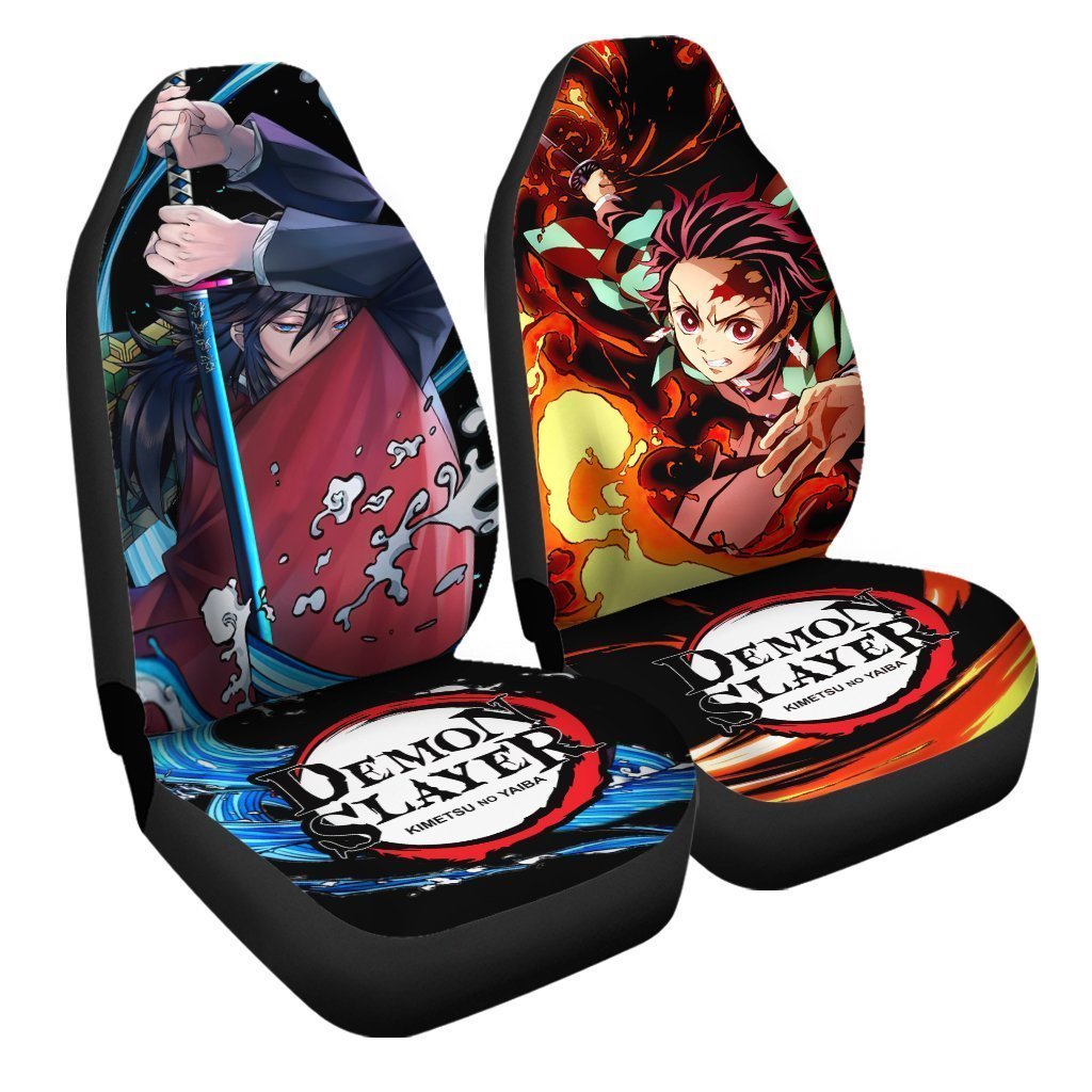 Giyuu And Tanjiro Car Seat Covers Custom Demon Slayer Anime Car Accessories - Gearcarcover - 3