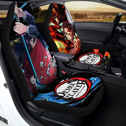 Giyuu And Tanjiro Car Seat Covers Custom Demon Slayer Anime Car Accessories - Gearcarcover - 1