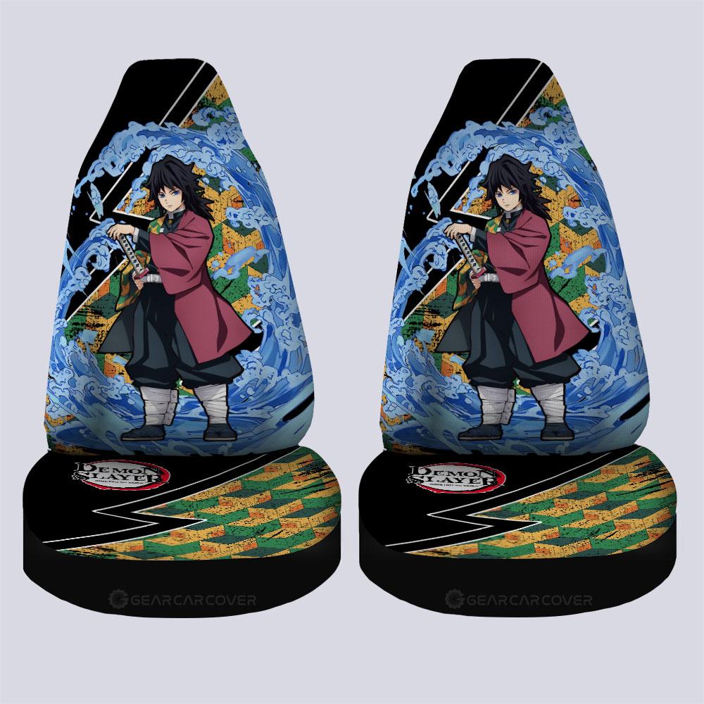 Giyuu Car Seat Covers Custom Water Breathing Skill Demon Slayer Anime Car Accessories - Gearcarcover - 4