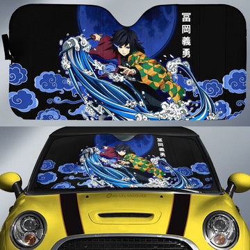 Giyuu Car Sunshade Custom Water Breathing Skill Demon Slayer Anime Car Accessories - Gearcarcover - 1