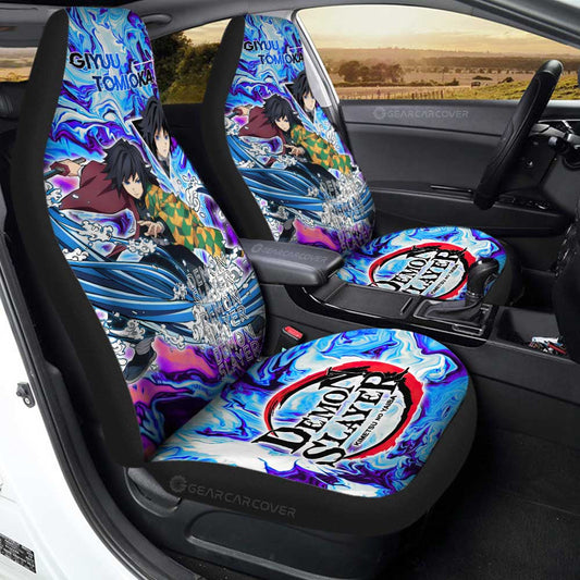Giyuu Tomioka Car Seat Covers Custom Demon Slayer Car Accessories For Fans - Gearcarcover - 1