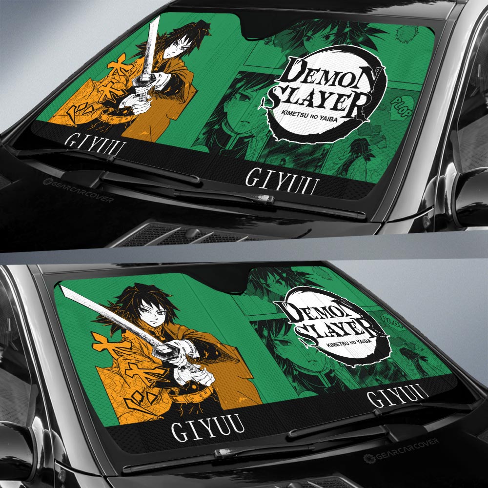 Giyuu Tomioka Car Sunshade Custom Demon Slayer Car Accessories Manga Style - Gearcarcover - 2