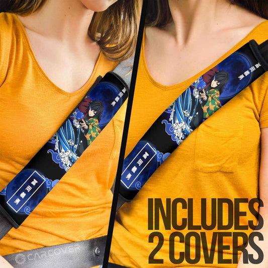 Giyuu Tomioka Seat Belt Covers Custom Anime Demon Slayer Car Accessories - Gearcarcover - 2