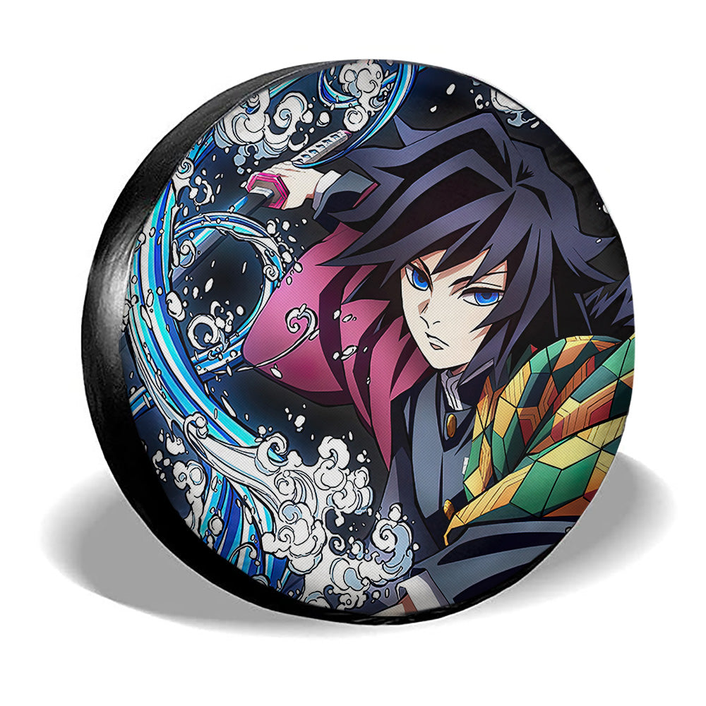 Giyuu Tomioka Spare Tire Cover Custom Demon Slayer Anime Car Accessoriess - Gearcarcover - 2