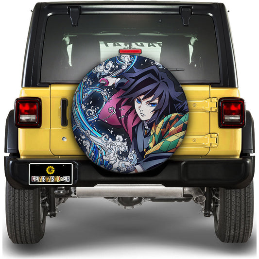 Giyuu Tomioka Spare Tire Cover Custom Demon Slayer Anime Car Accessoriess - Gearcarcover - 1