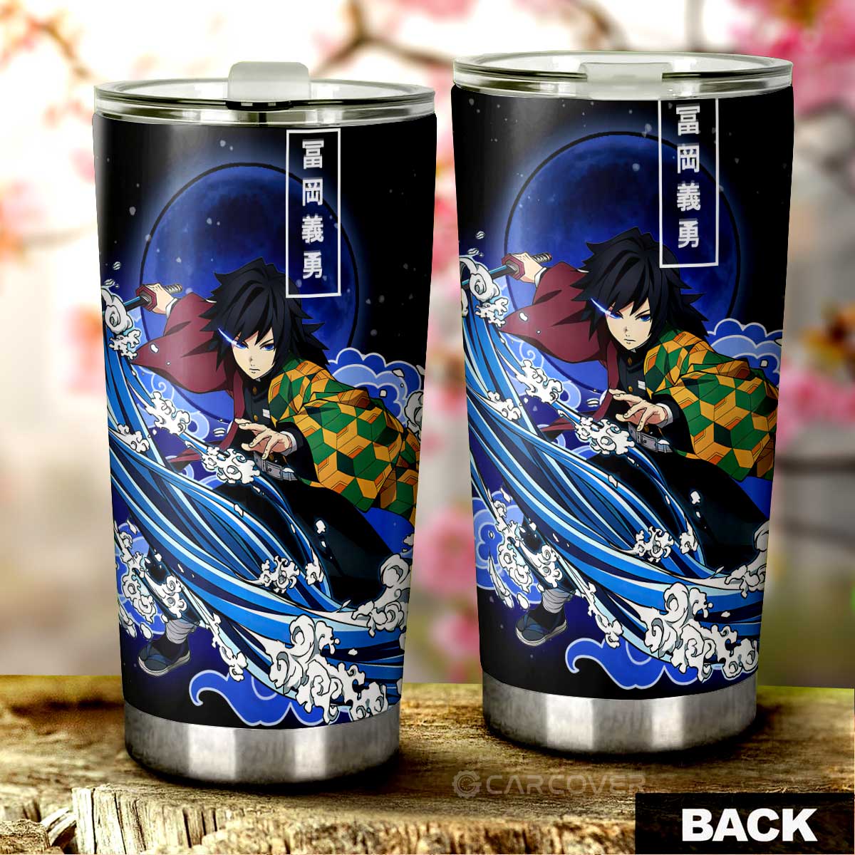 Giyuu Tomioka Tumbler Cup Custom Anime Demon Slayer Car Accessories - Gearcarcover - 3