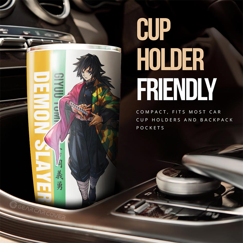 Giyuu Tomioka Tumbler Cup Custom Demon Slayer Anime Car Accessories - Gearcarcover - 2