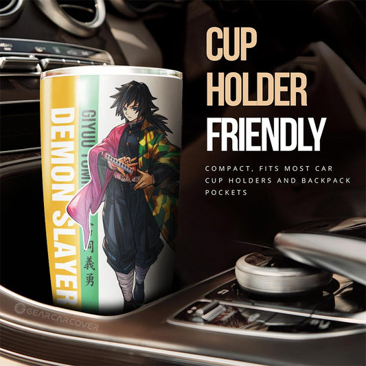 Giyuu Tomioka Tumbler Cup Custom Demon Slayer Anime Car Accessories - Gearcarcover - 2