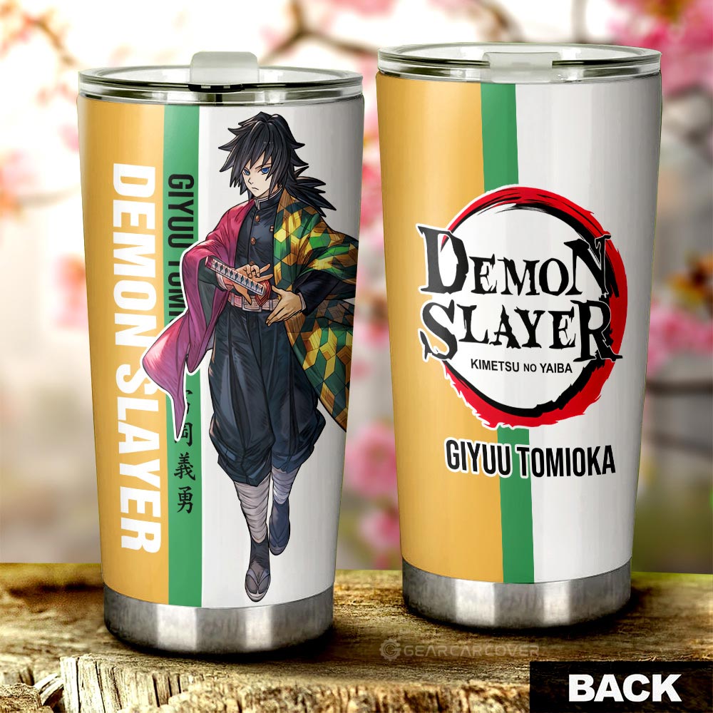 Giyuu Tomioka Tumbler Cup Custom Demon Slayer Anime Car Accessories - Gearcarcover - 3