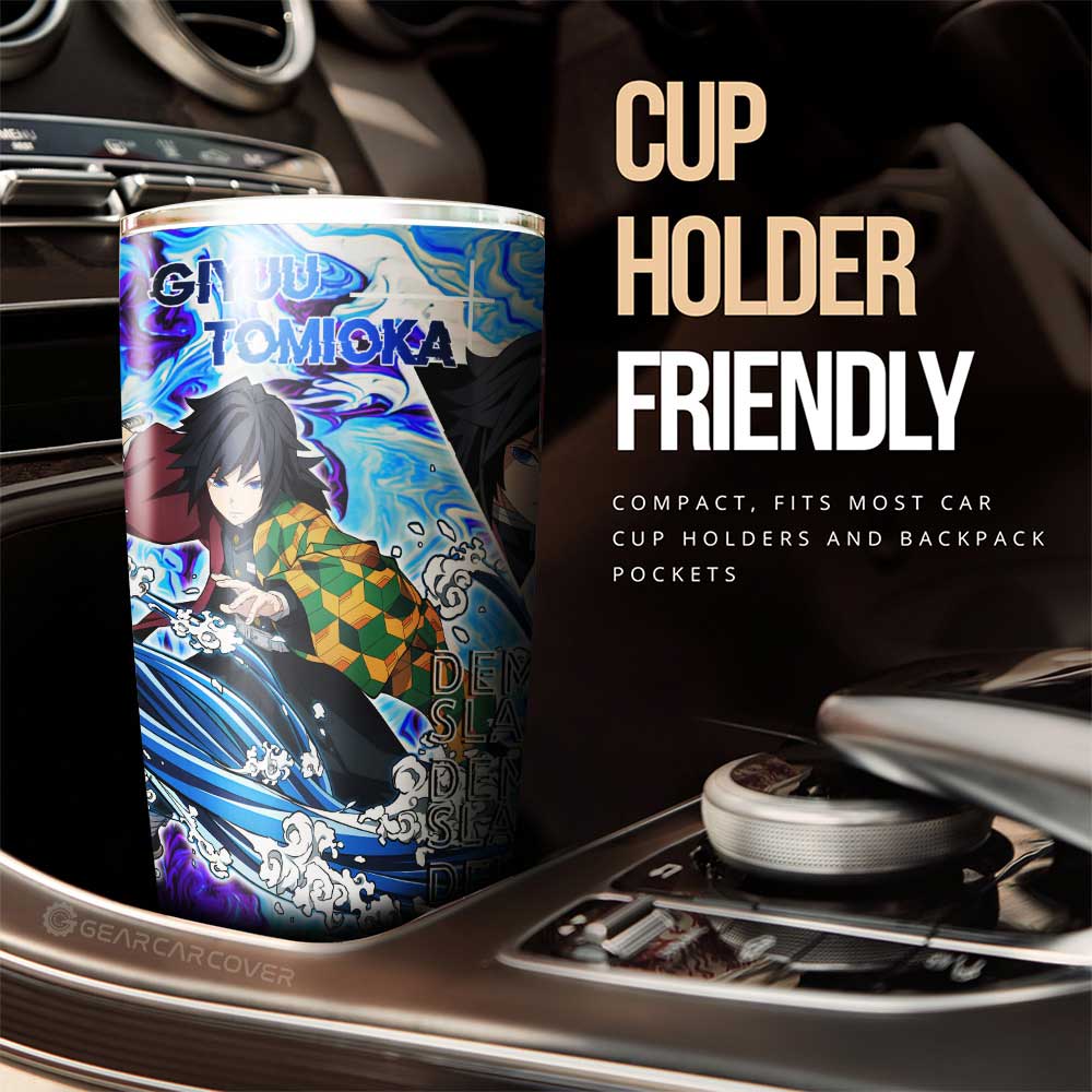 Giyuu Tomioka Tumbler Cup Custom Demon Slayer Anime Car Accessories - Gearcarcover - 2