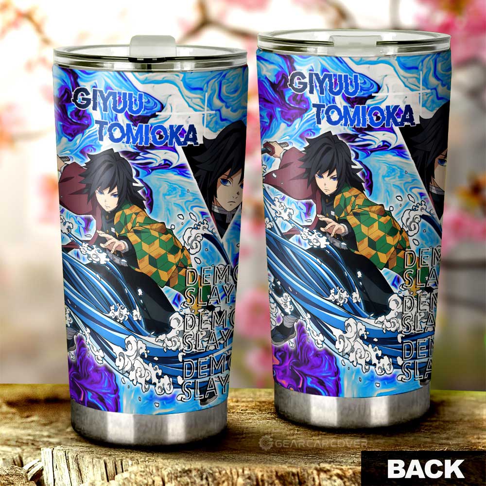 Giyuu Tomioka Tumbler Cup Custom Demon Slayer Anime Car Accessories - Gearcarcover - 3