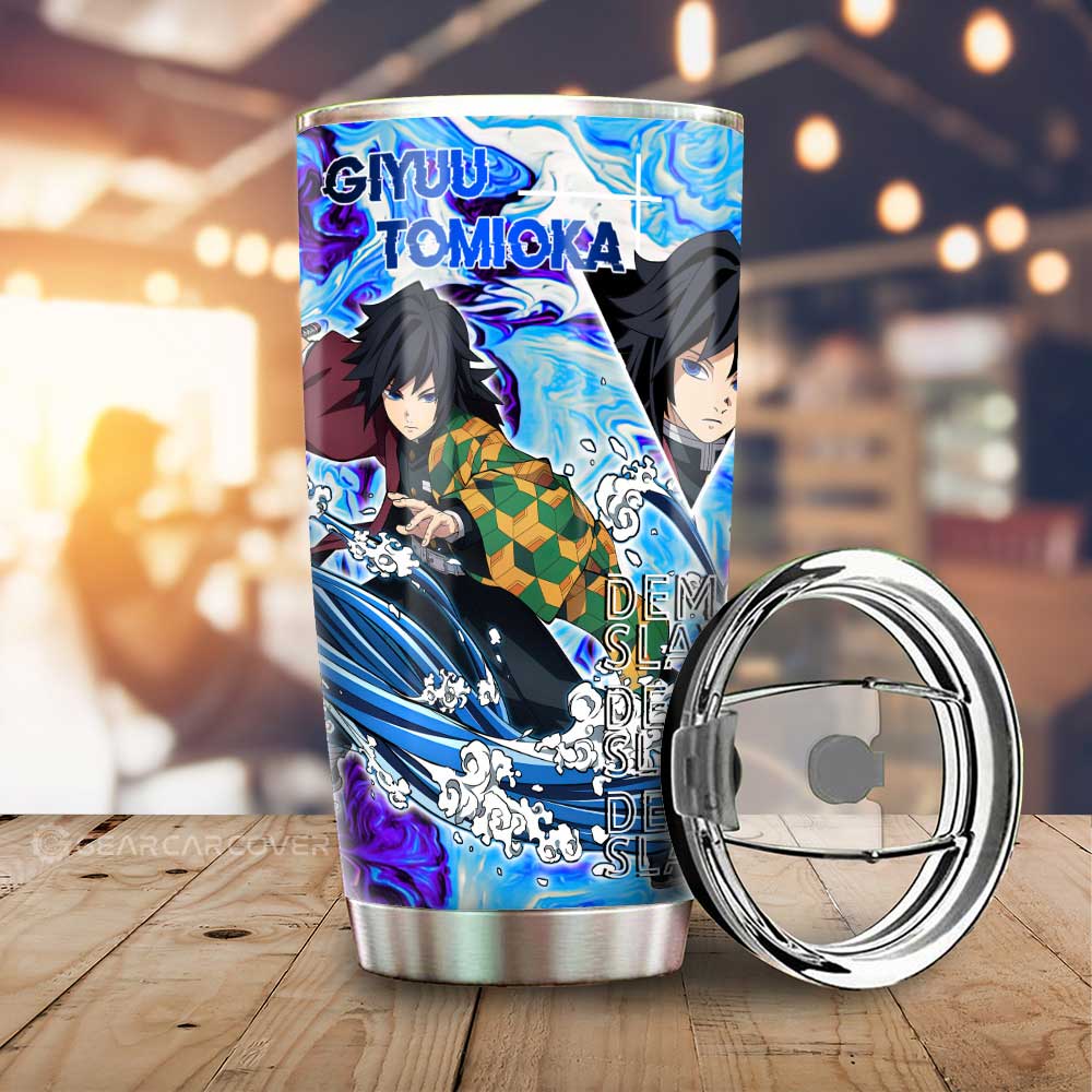 Giyuu Tomioka Tumbler Cup Custom Demon Slayer Anime Car Accessories - Gearcarcover - 1