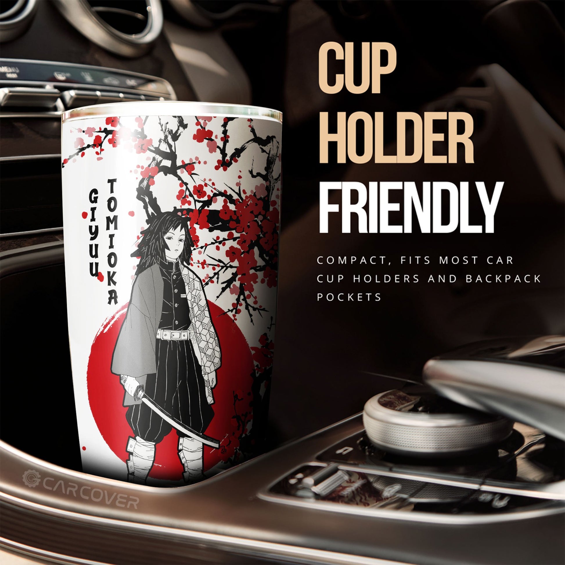 Giyuu Tumbler Cup Custom Japan Style Demon Slayer Anime Car Accessories - Gearcarcover - 2