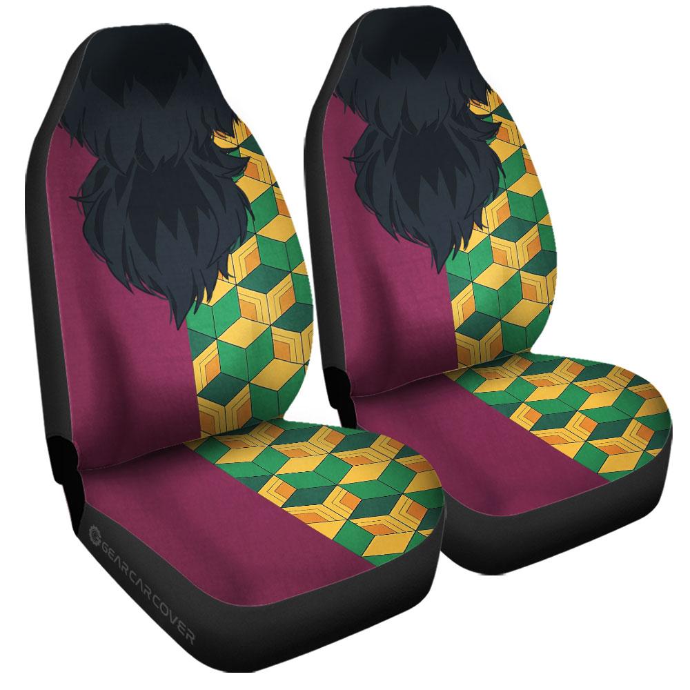 Giyuu Uniform Car Seat Covers Custom Hairstyle Demon Slayer Anime Car Interior Accessories - Gearcarcover - 3