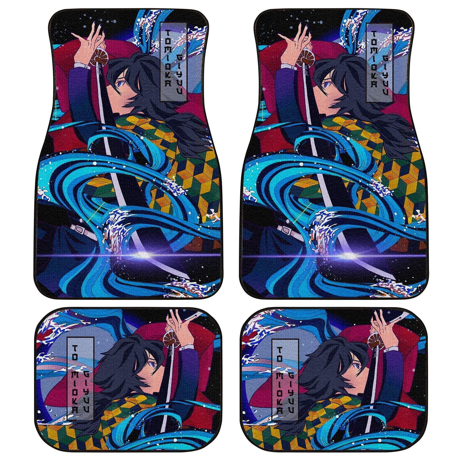 Giyuu Water Breathing Car Floor Mats Demon Slayer Car Accessories - Gearcarcover - 1