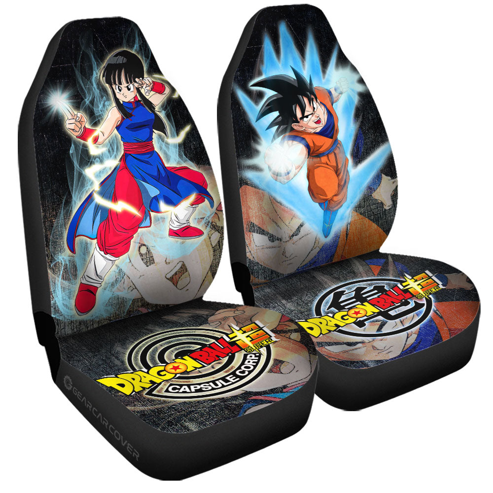 Goku And Chichi Car Seat Covers Custom Dragon Ball Anime Car Accessories - Gearcarcover - 2
