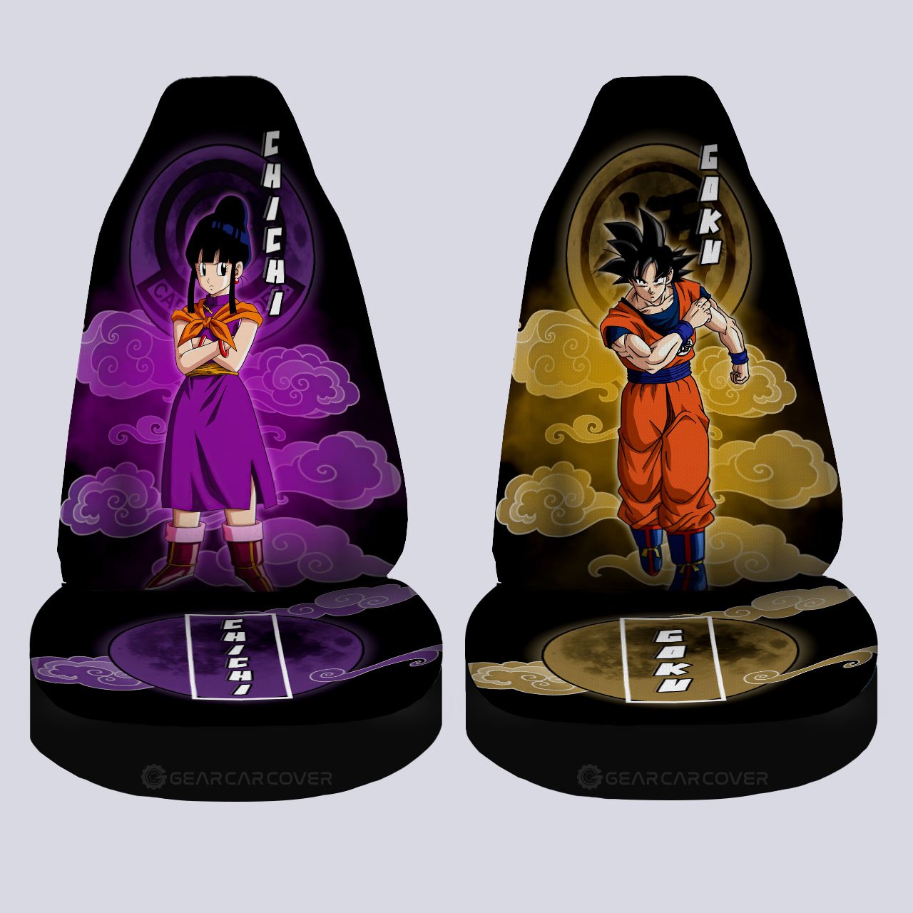 Goku And Chichi Car Seat Covers Custom Dragon Ball Anime Car Accessories Perfect Gift For Fan - Gearcarcover - 4