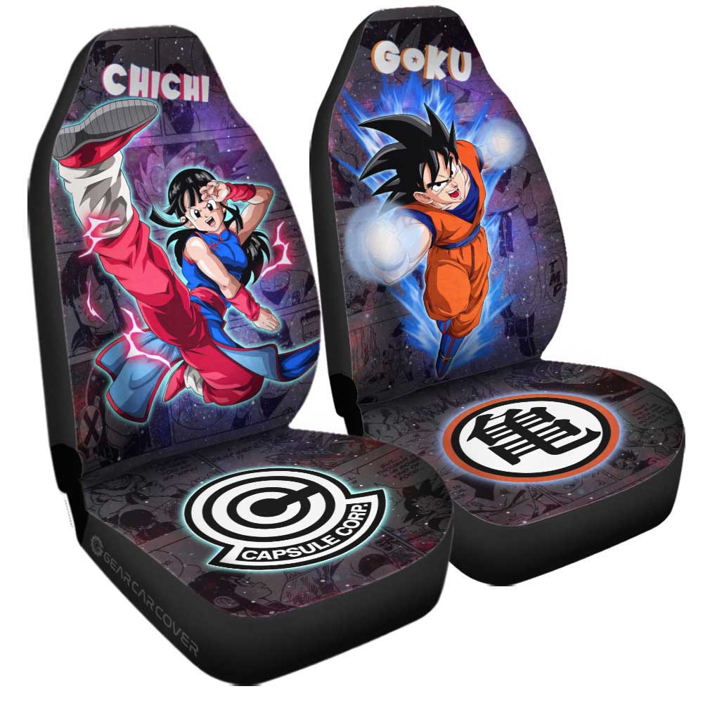Goku And Chichi Car Seat Covers Custom Galaxy Style Dragon Ball Anime Car Accessories - Gearcarcover - 3