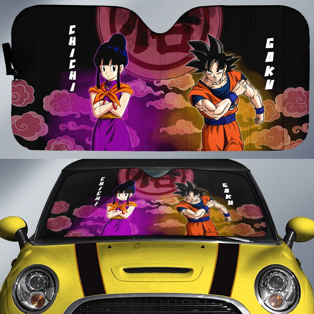 Goku And Chichi Car Sunshade Custom Dragon Ball Anime Car Accessories - Gearcarcover - 1