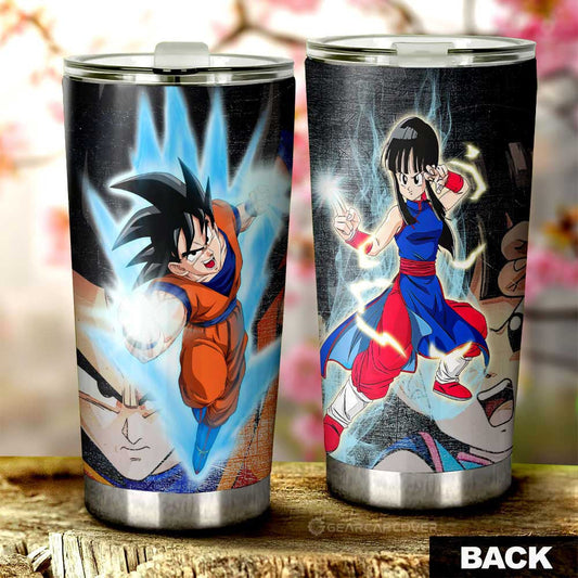 Goku And Chichi Tumbler Cup Custom Dragon Ball Anime Car Interior Accessories - Gearcarcover - 2