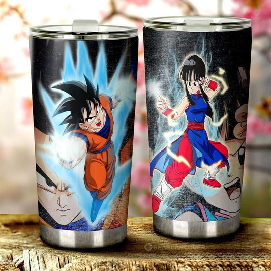 Goku And Chichi Tumbler Cup Custom Dragon Ball Anime Car Interior Accessories - Gearcarcover - 1