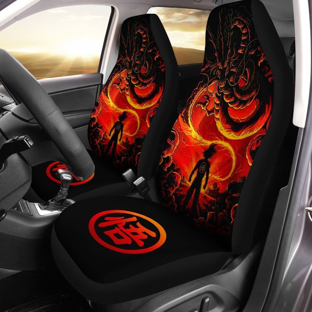 Goku And Shenron Dragon Ball Car Seat Covers Custom Anime Car Accessories - Gearcarcover - 1