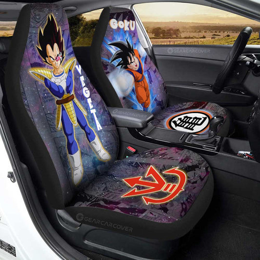 Goku And Vegeta Car Seat Covers Custom Galaxy Style Dragon Ball Anime Car Accessories - Gearcarcover - 1