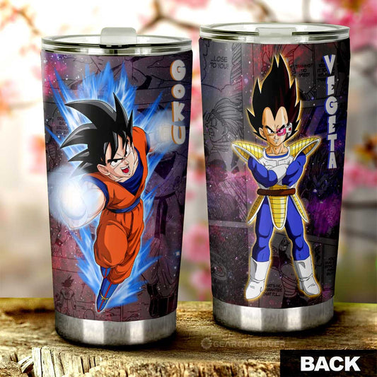 Goku And Vegeta Tumbler Cup Custom Dragon Ball Anime Car Accessories Galaxy Style - Gearcarcover - 1