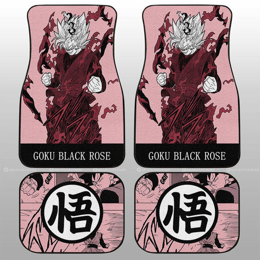 Goku Black Rose Car Floor Mats Custom Dragon Ball Anime Manga Color Style - Gearcarcover - 2