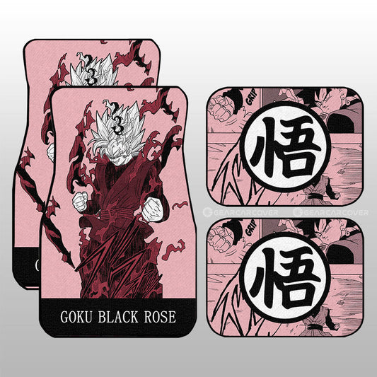 Goku Black Rose Car Floor Mats Custom Dragon Ball Anime Manga Color Style - Gearcarcover - 1