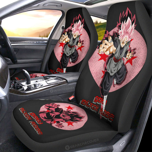 Goku Black Rose Car Seat Covers Custom Dragon Ball Anime Car Accessories - Gearcarcover - 1