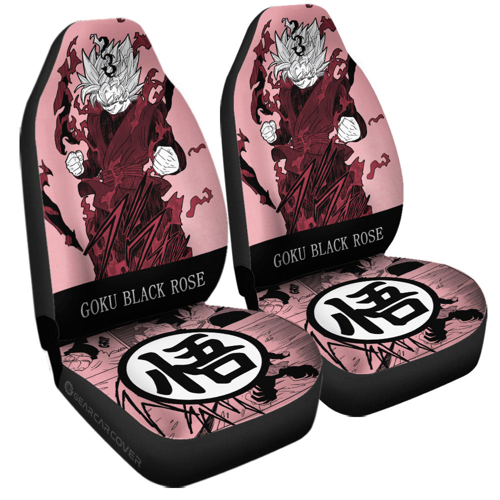 Goku Black Rose Car Seat Covers Custom Dragon Ball Anime Manga Color Style - Gearcarcover - 3